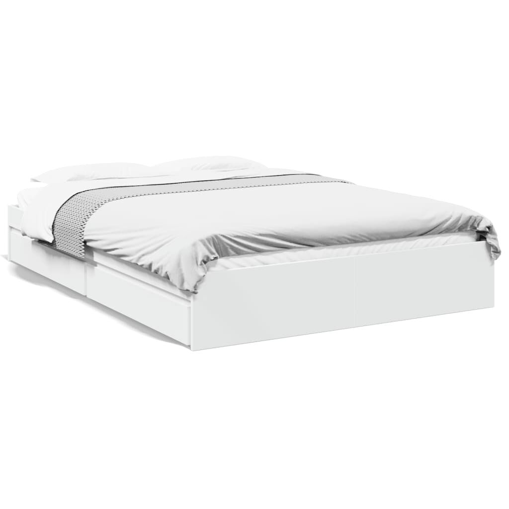 Bed Frame with Drawers without Mattress White 150x200 cm Price