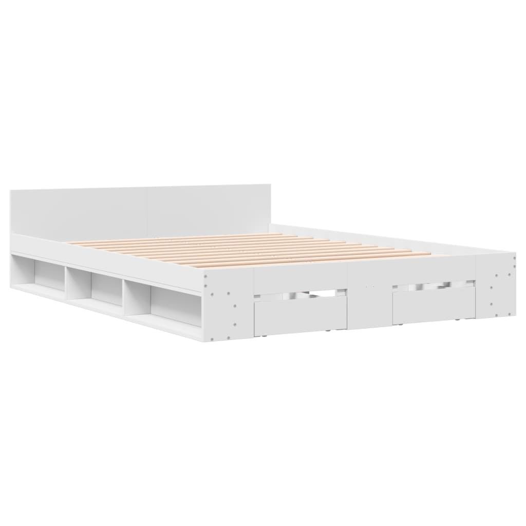 Bed Frame with Drawers without Mattress White 150x200 cm Price