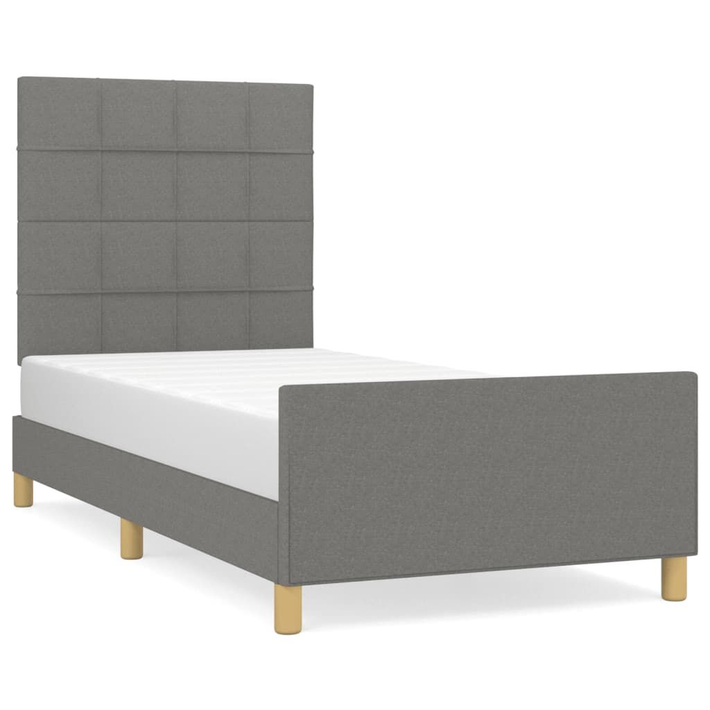 Bed Frame without Mattress Dark Grey 107x203 cm King Single Size Fabric Price