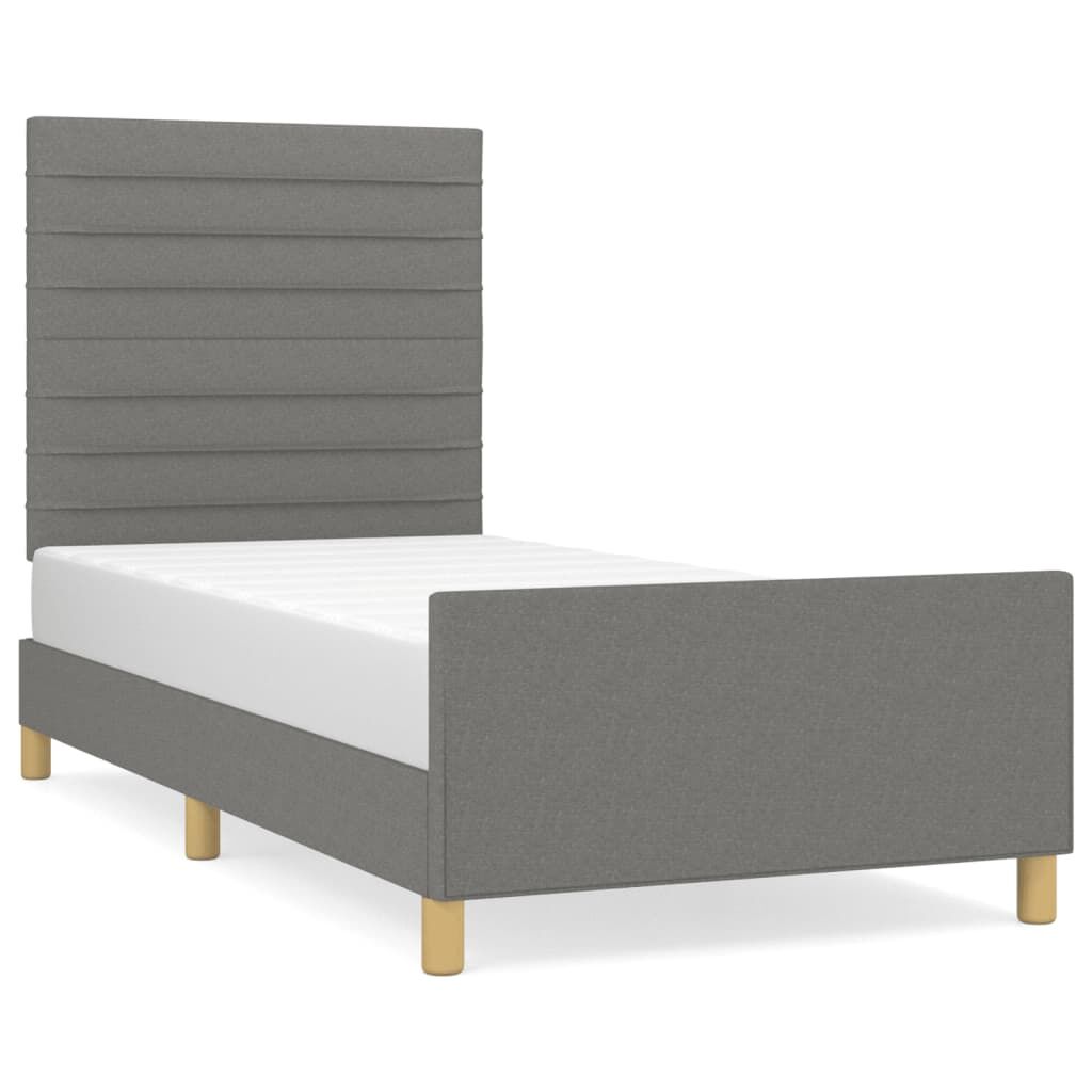 Bed Frame without Mattress Dark Grey 107x203 cm King Single Size Fabric Price