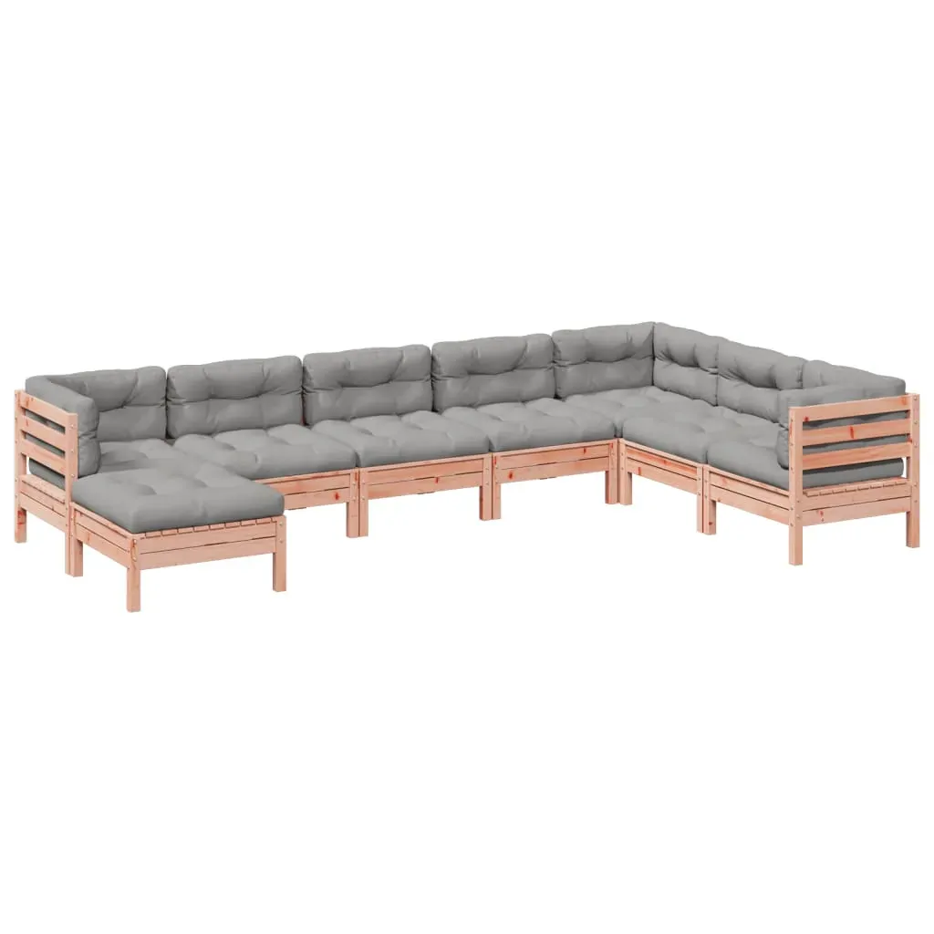 8 Piece Garden Sofa Set with Cushions Solid Wood Douglas Fir Price