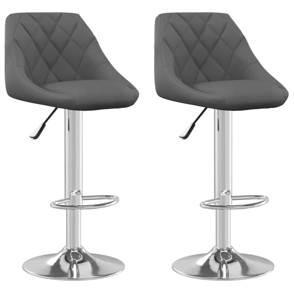 Bar Stool 2 Pcs Dark Grey Velvet Price