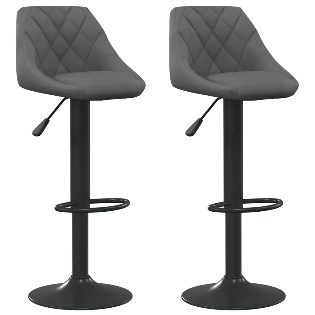 Bar Stools 2 pcs Dark Grey Velvet Price