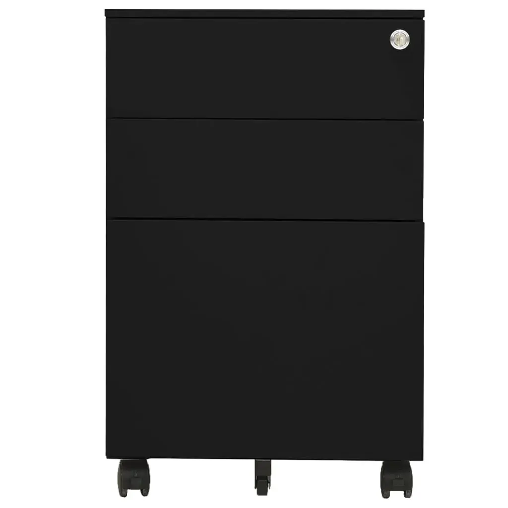 Mobile File Cabinet Black 39x45x60 cm Steel Price