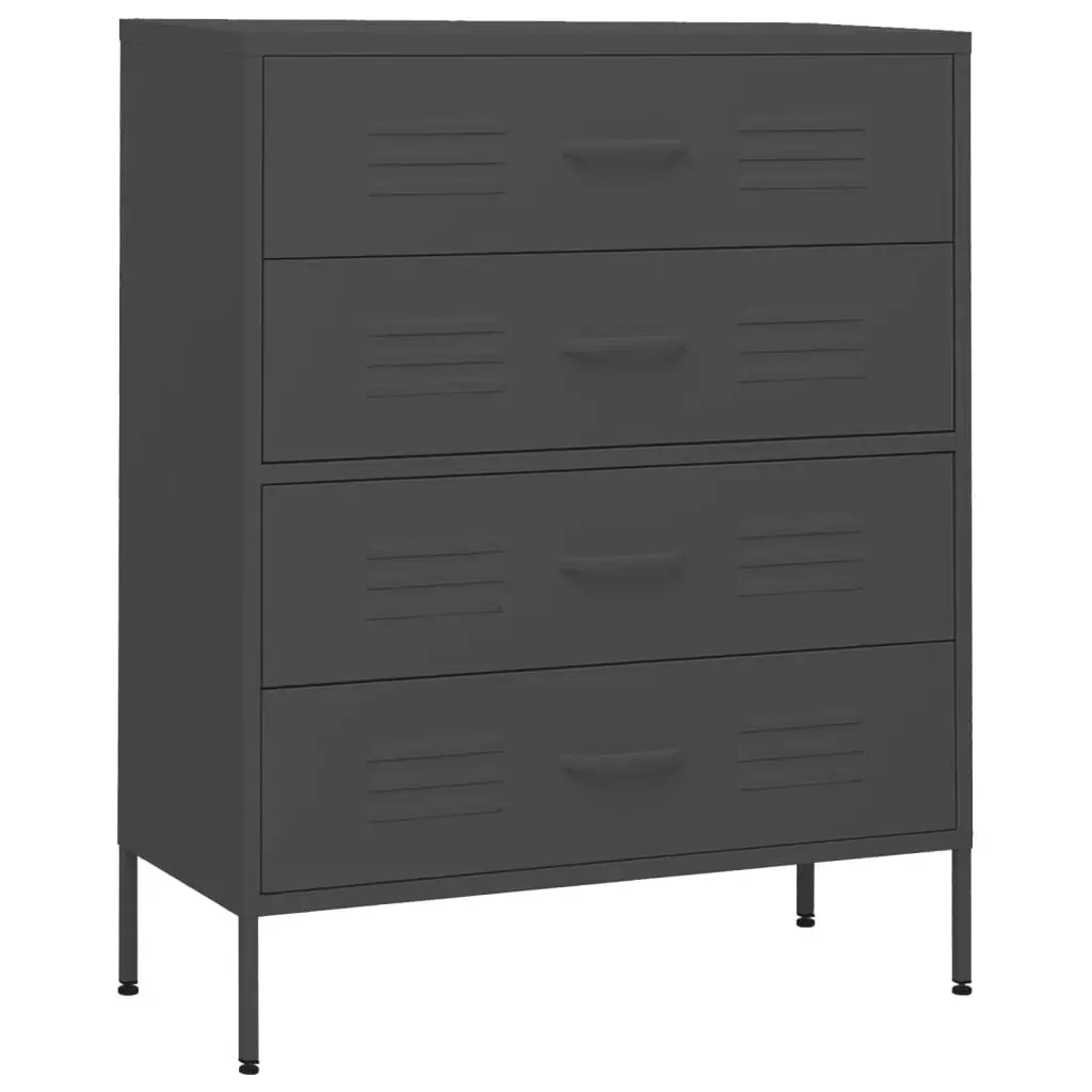 Chest of Drawers Anthracite 80x35x101.5 cm Steel Price