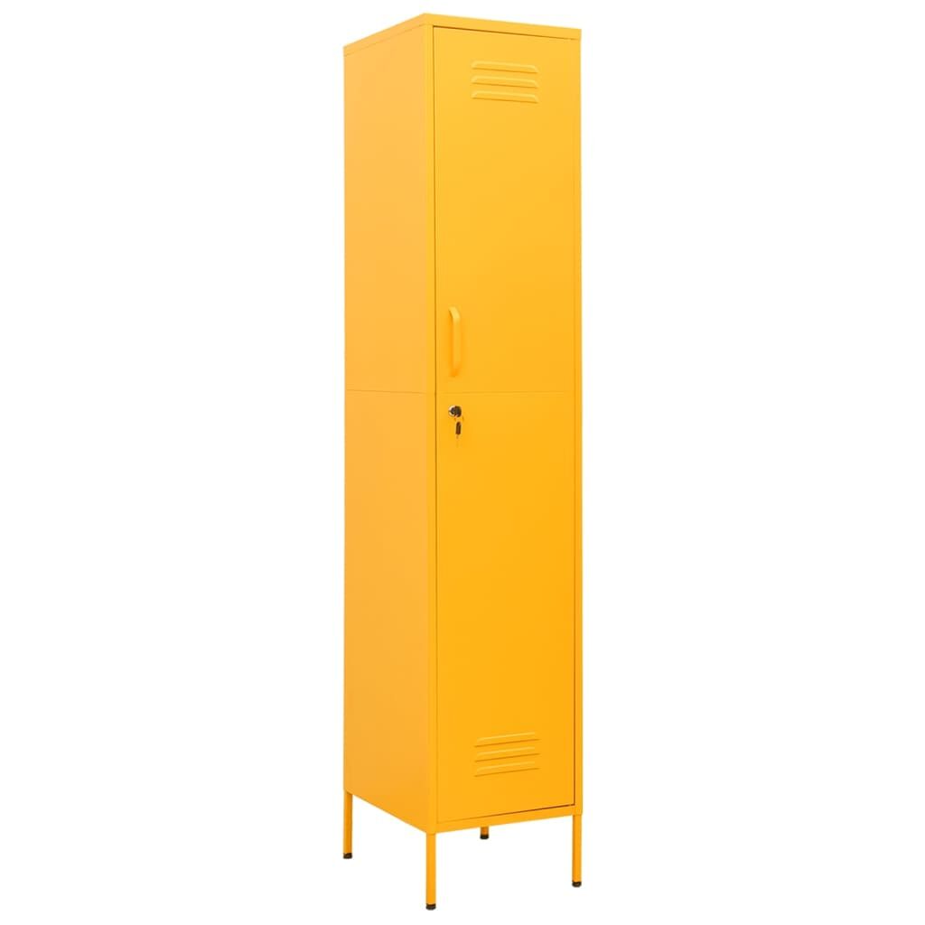 Locker Cabinet Mustard Yellow 35x46x180 cm Steel Price