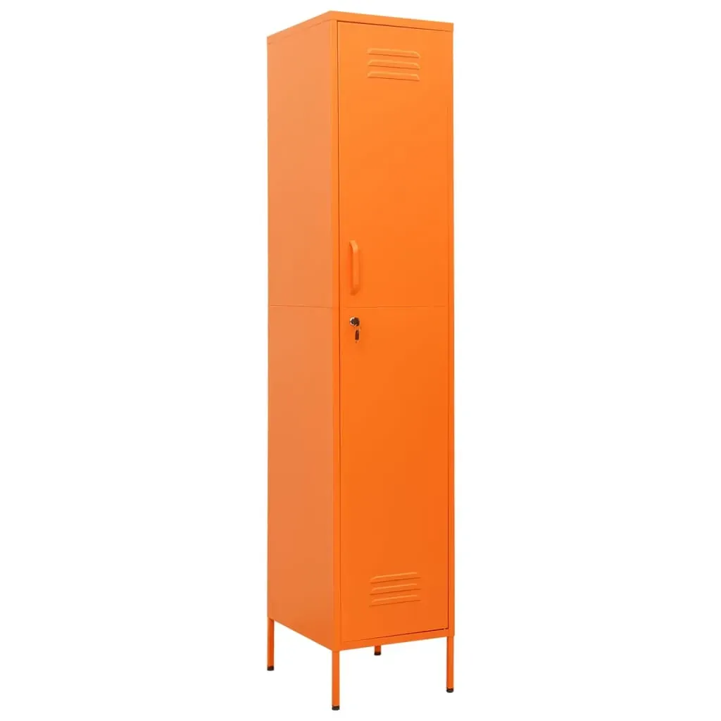 Locker Cabinet Orange 35x46x180 cm Steel Price