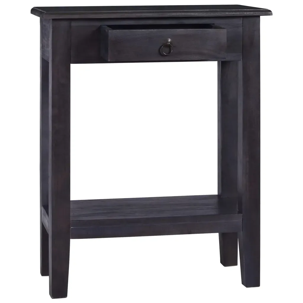 Console Table with Drawer Black 60x30x75 cm Solid Wood Mahogany Price