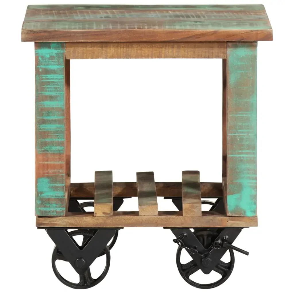 Side Table with Wheels 40x40x42 cm Solid Wood Reclaimed Price