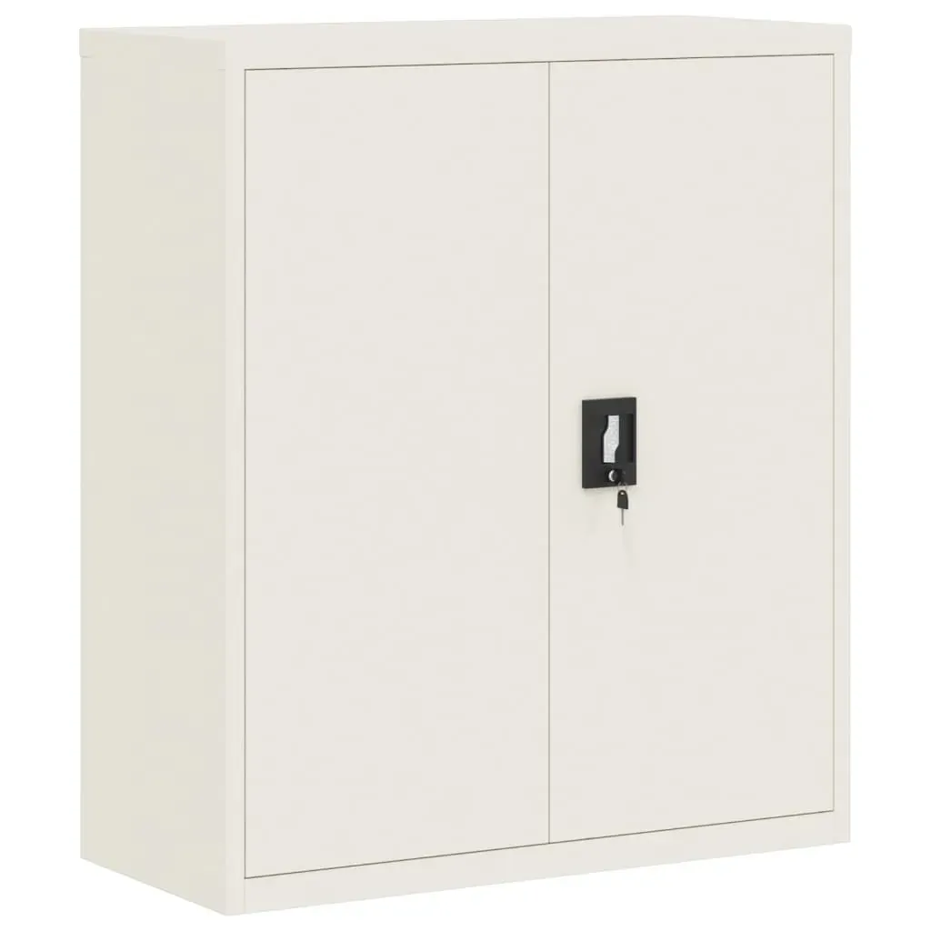File Cabinet White 90x40x105 cm Steel Price