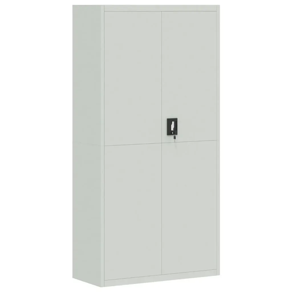 File Cabinet Light Grey 90x40x180 cm Steel Price