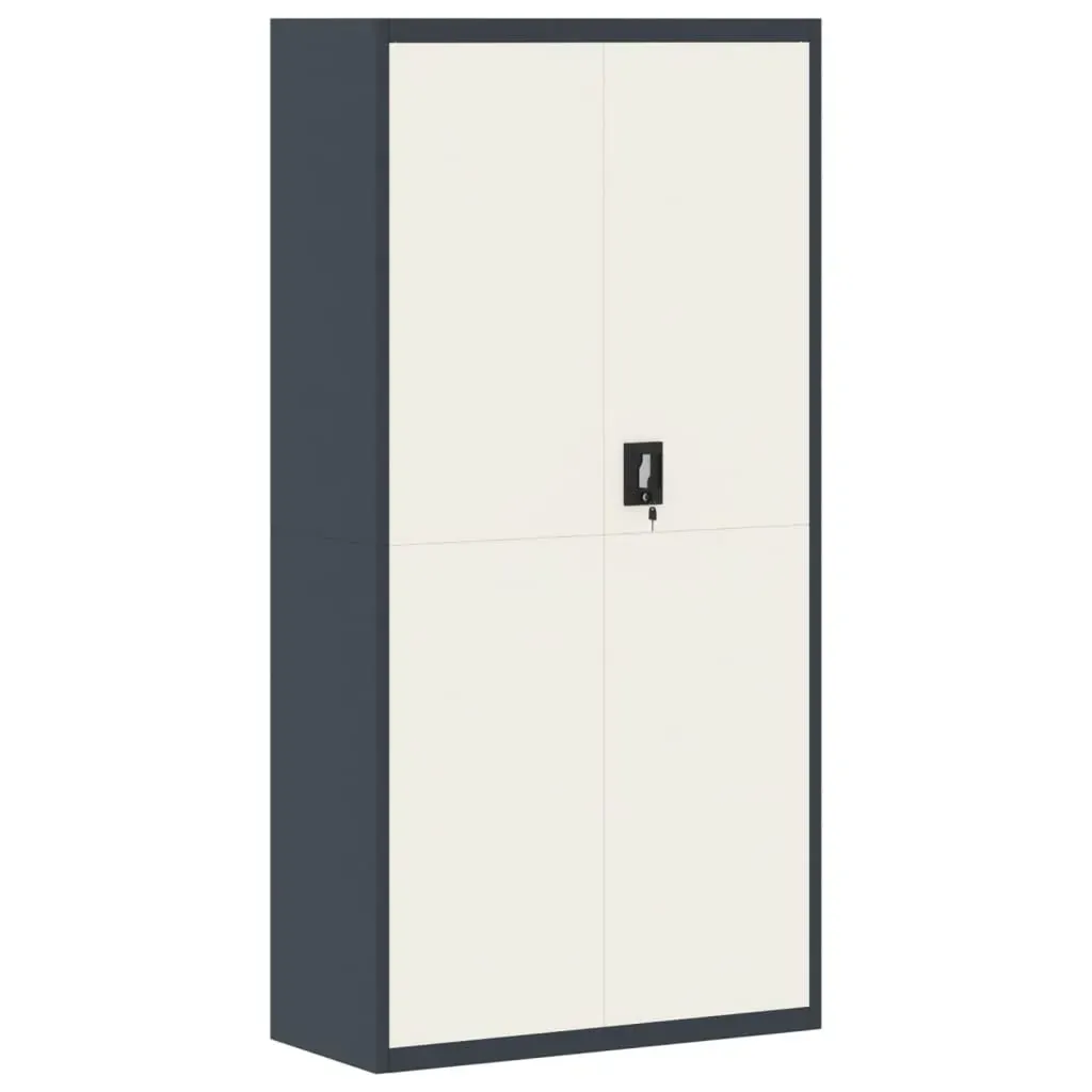 File Cabinet Anthracite and White 90x40x180 cm Steel Price