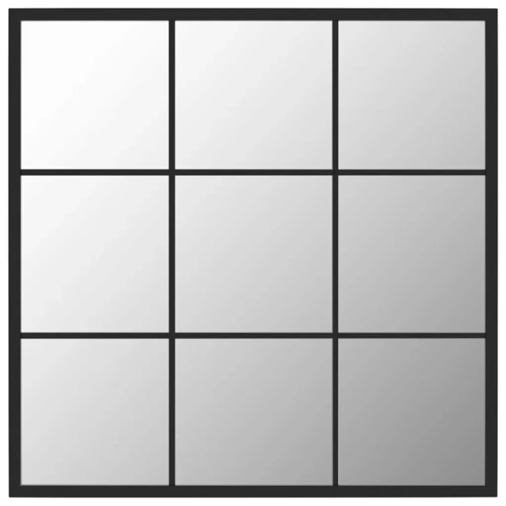 Wall Mirror Black 60x60 cm Metal Price