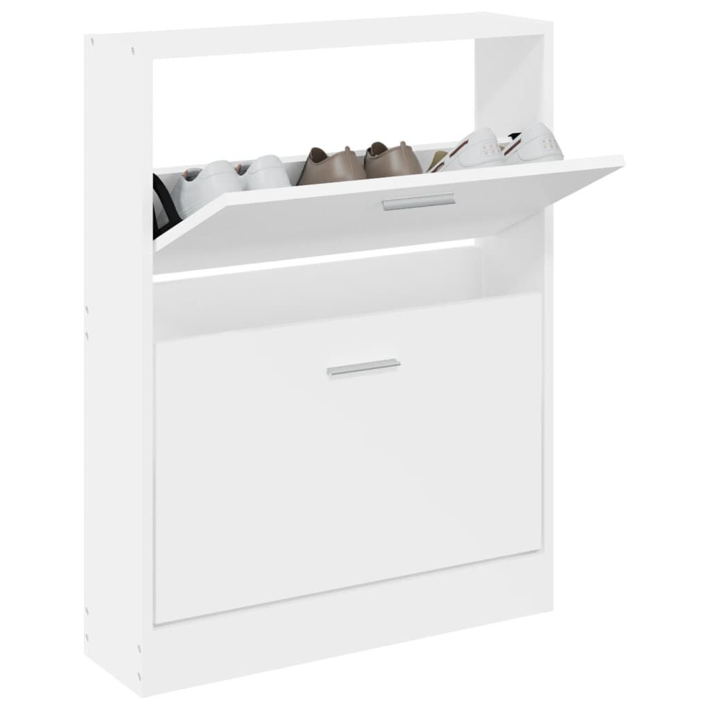 Shoe Cabinet White 59x17x81 cm Engineered Wood Price