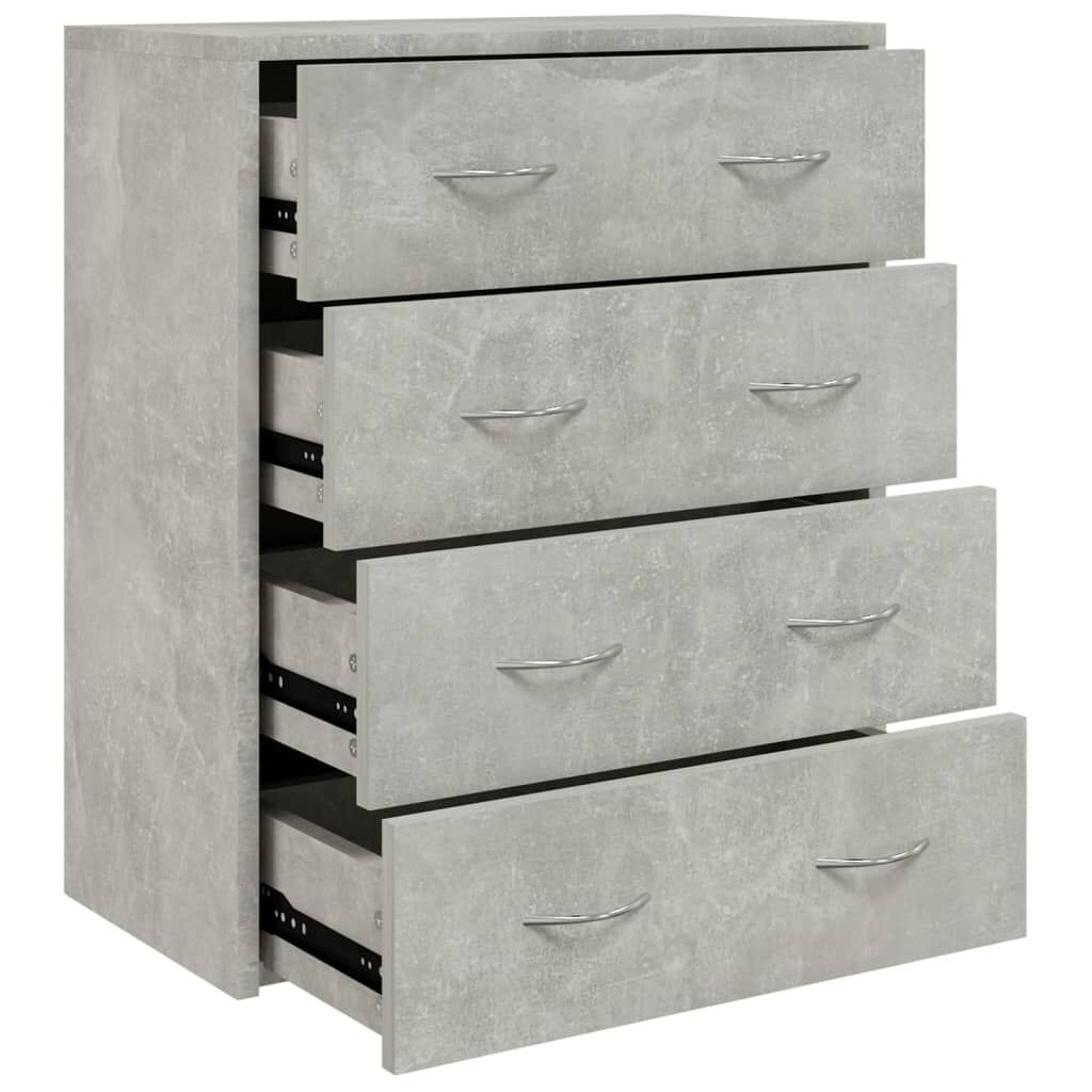 Sideboard with 4 Drawers 60x30.5x71 cm Concrete Grey Price