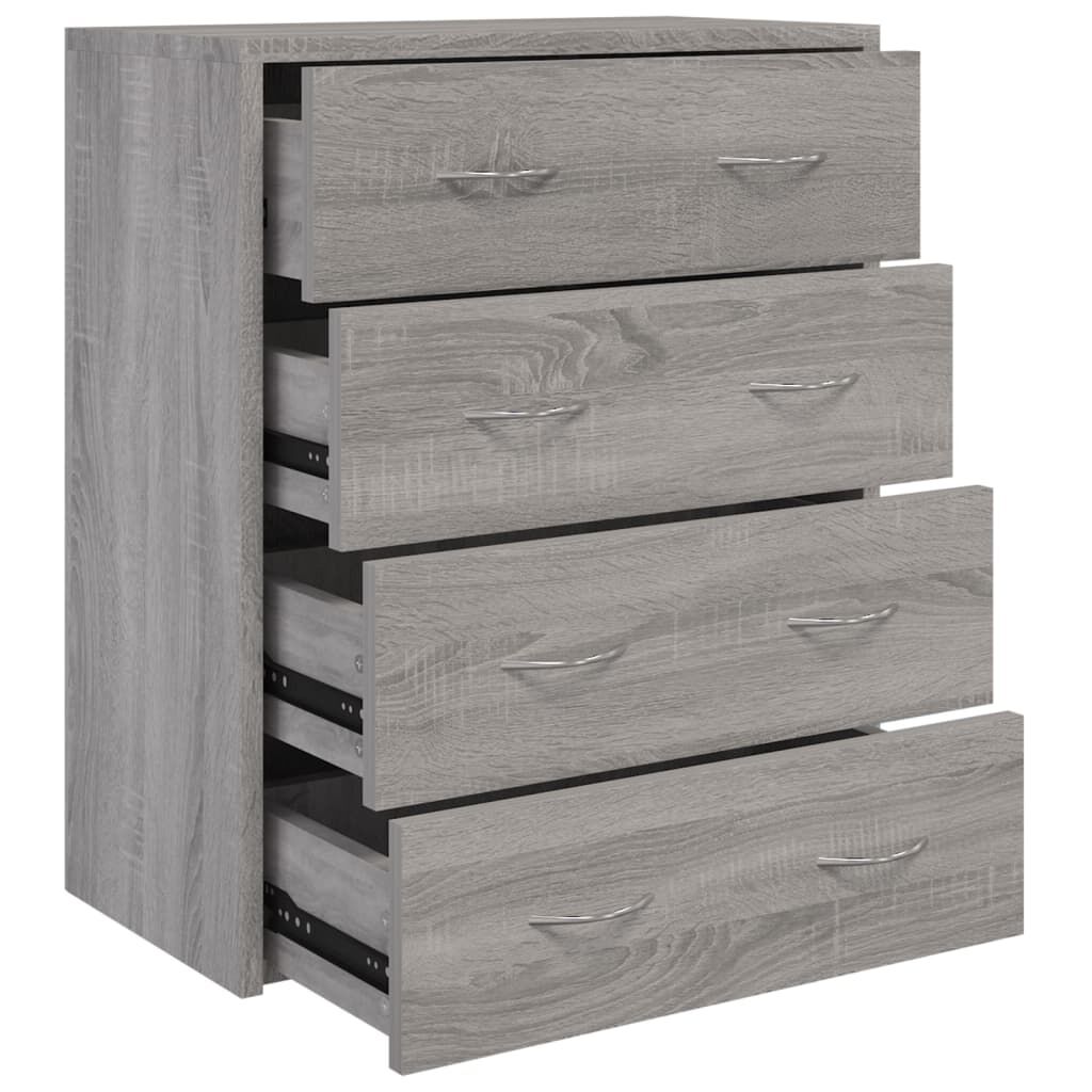 Sideboard with 4 Drawers 60x30.5x71 cm Grey Sonoma Price