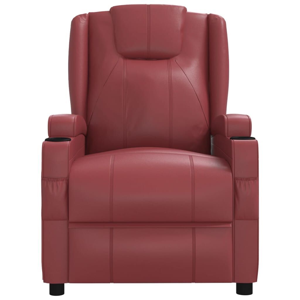 Massage Chair Wine Red Faux Leather Price