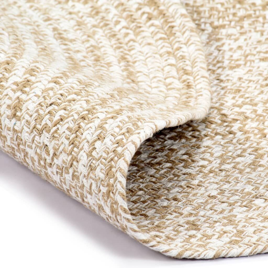 Handmade Rug Jute White and Brown 180 cm Price