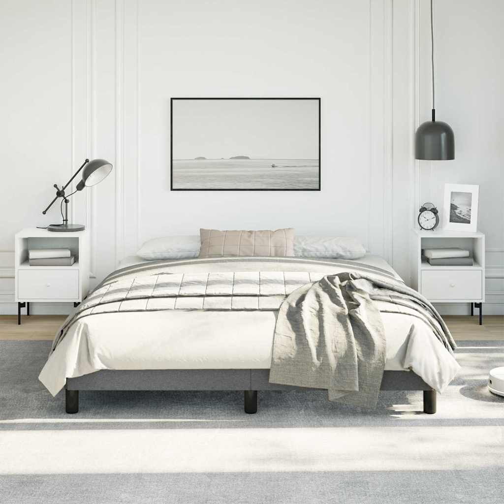 Bed Frame without Mattress Dark Grey 152x203 cm Queen Fabric Price