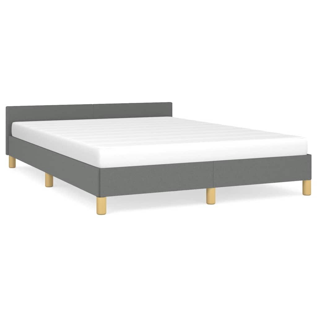 Bed Frame without Mattress Dark Grey Double Fabric Price