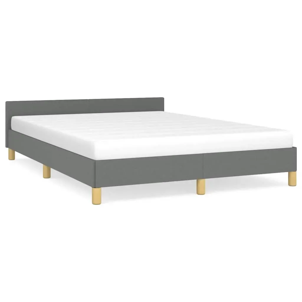 Bed Frame without Mattress Dark Grey Double Fabric Price