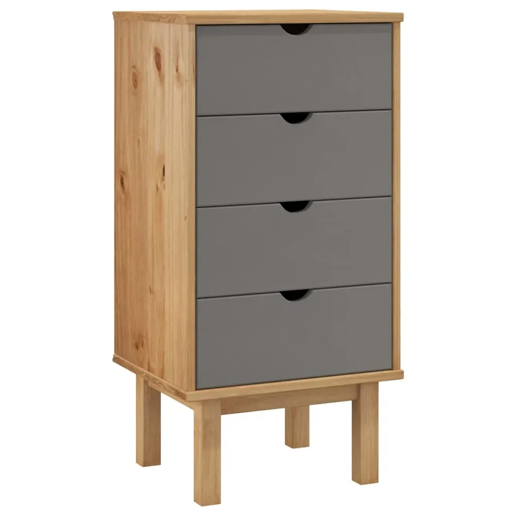 Drawer Cabinet OTTA Brown&Grey 45x39x90cm Solid Wood Pine Price