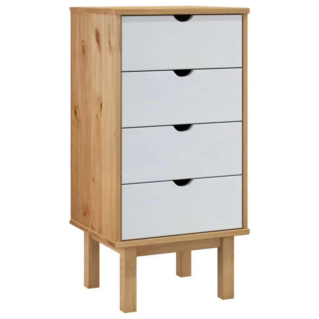 Drawer Cabinet OTTA Brown&White 45x39x90cm Solid Wood Pine Price