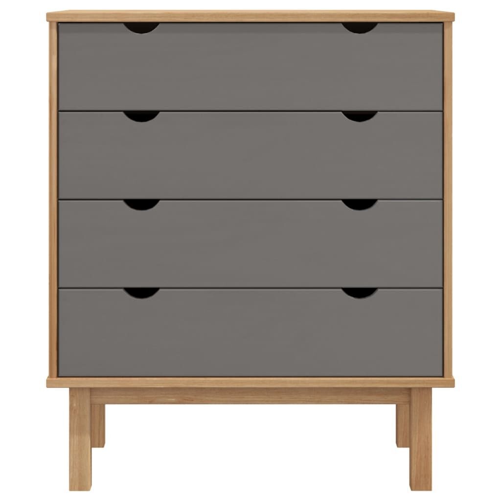 Drawer Cabinet OTTA Brown&Grey 76.5x39.5x90cm Solid Wood Pine Price