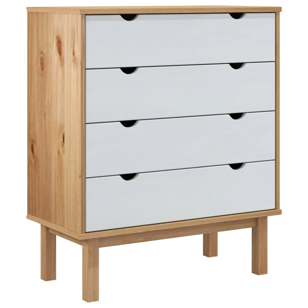 Drawer Cabinet OTTA Brown&White 76.5x39.5x90cm Solid Wood Pine Price