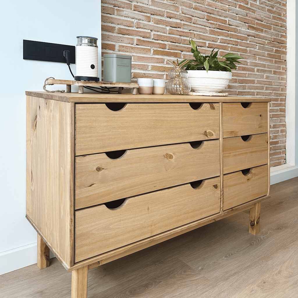 Drawer Cabinet OTTA 111x43x73.5 cm Solid Wood Pine Price