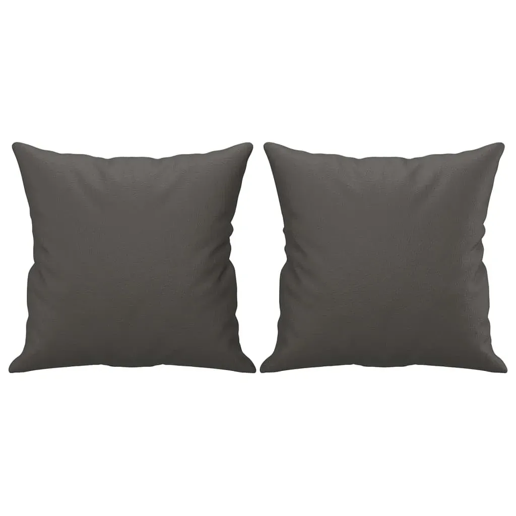 Throw Pillows 2 pcs Grey 40x40 cm Faux Leather Price