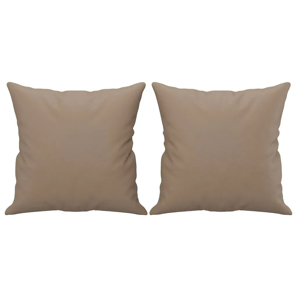 Throw Pillows 2 pcs Cappuccino 40x40 cm Faux Leather Price