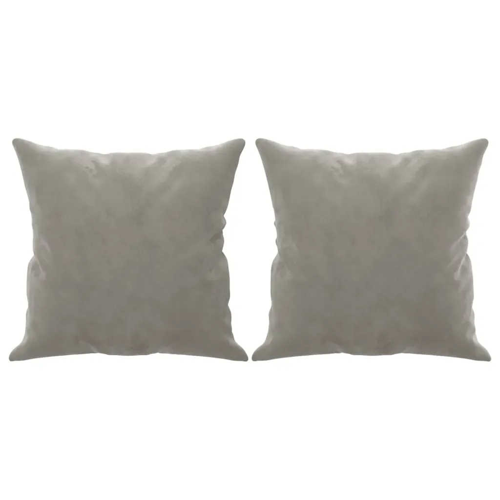 Throw Pillows 2 pcs Light Grey 40x40 cm Velvet Price
