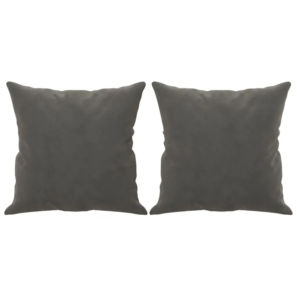 Throw Pillows 2 pcs Dark Grey 40x40 cm Velvet Price