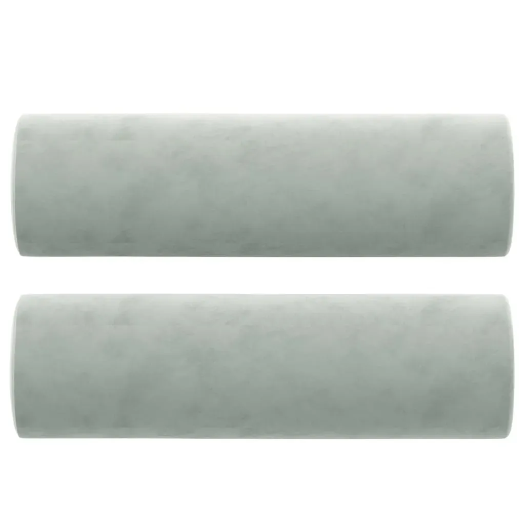 Throw Pillows 2 pcs Light Grey Diameter 15x50 cm Velvet Price
