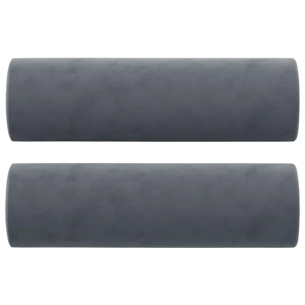 Throw Pillows 2 pcs Dark Grey Ø15x50 cm Velvet Price