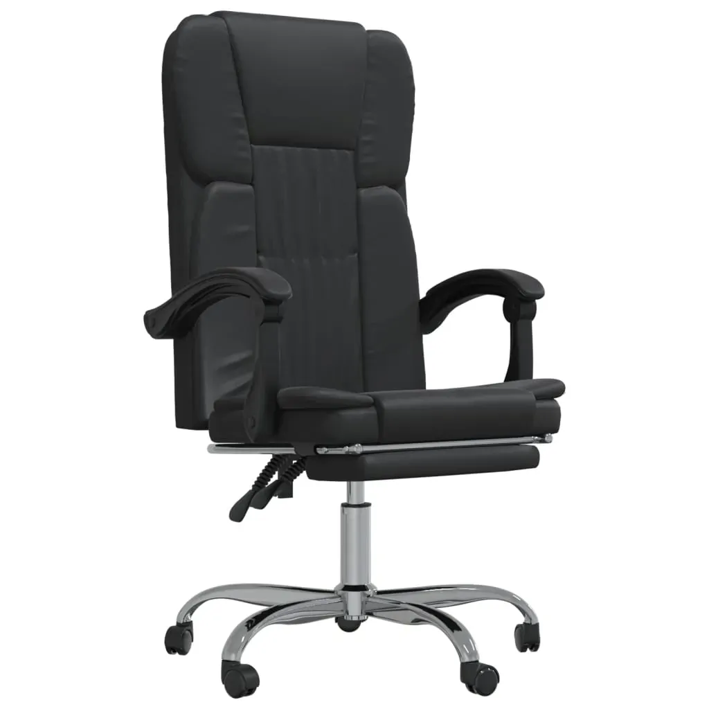 Reclining Office Chair Black Faux Leather Price