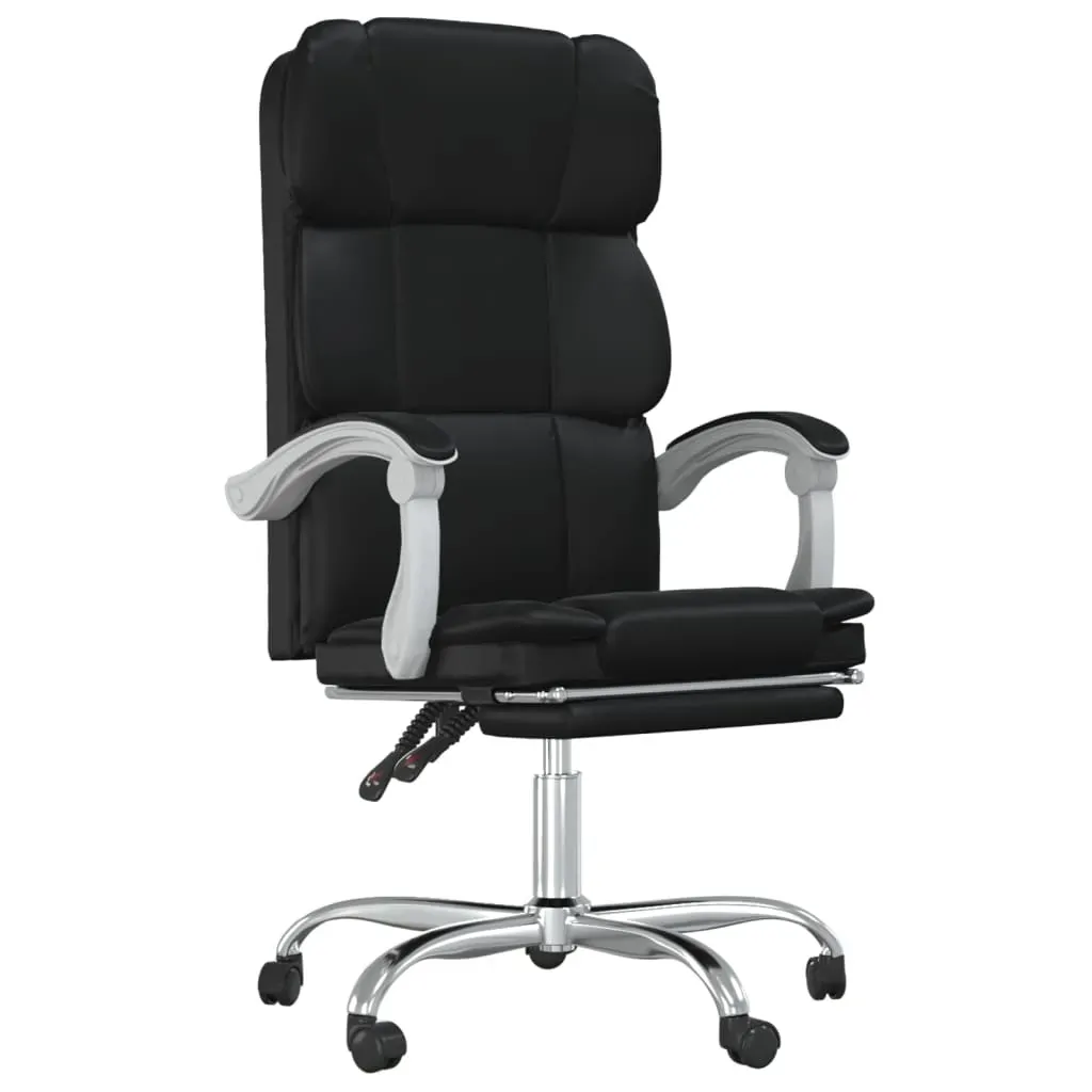 Reclining Office Chair Black Faux Leather Price