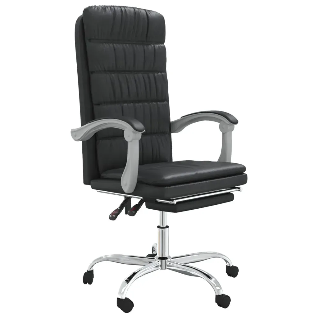 Reclining Office Chair Black Faux Leather Price