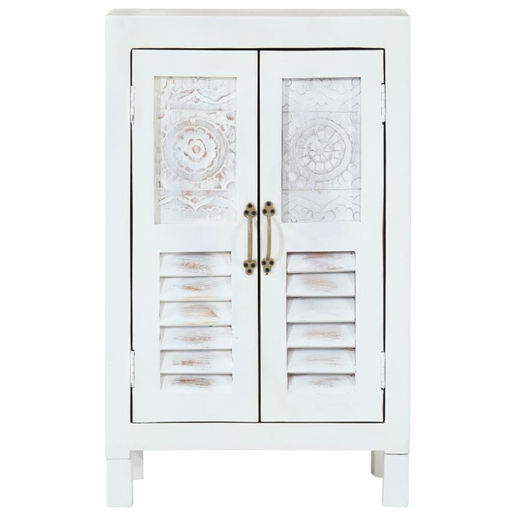 Sideboard White 55x30x90 cm Solid Wood Acacia Price