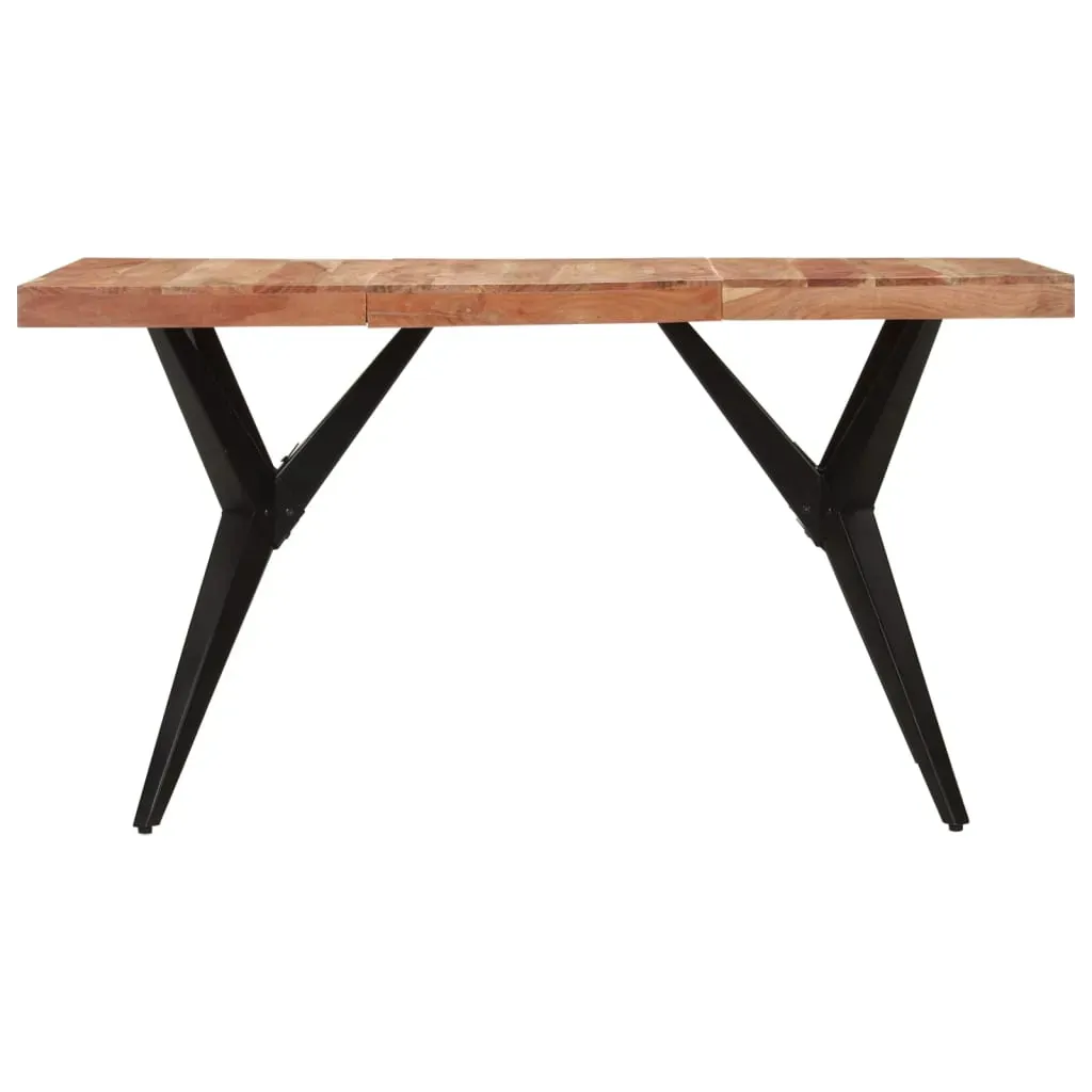 Dining Table Black 140x70x76 cm Solid Wood Acacia Price