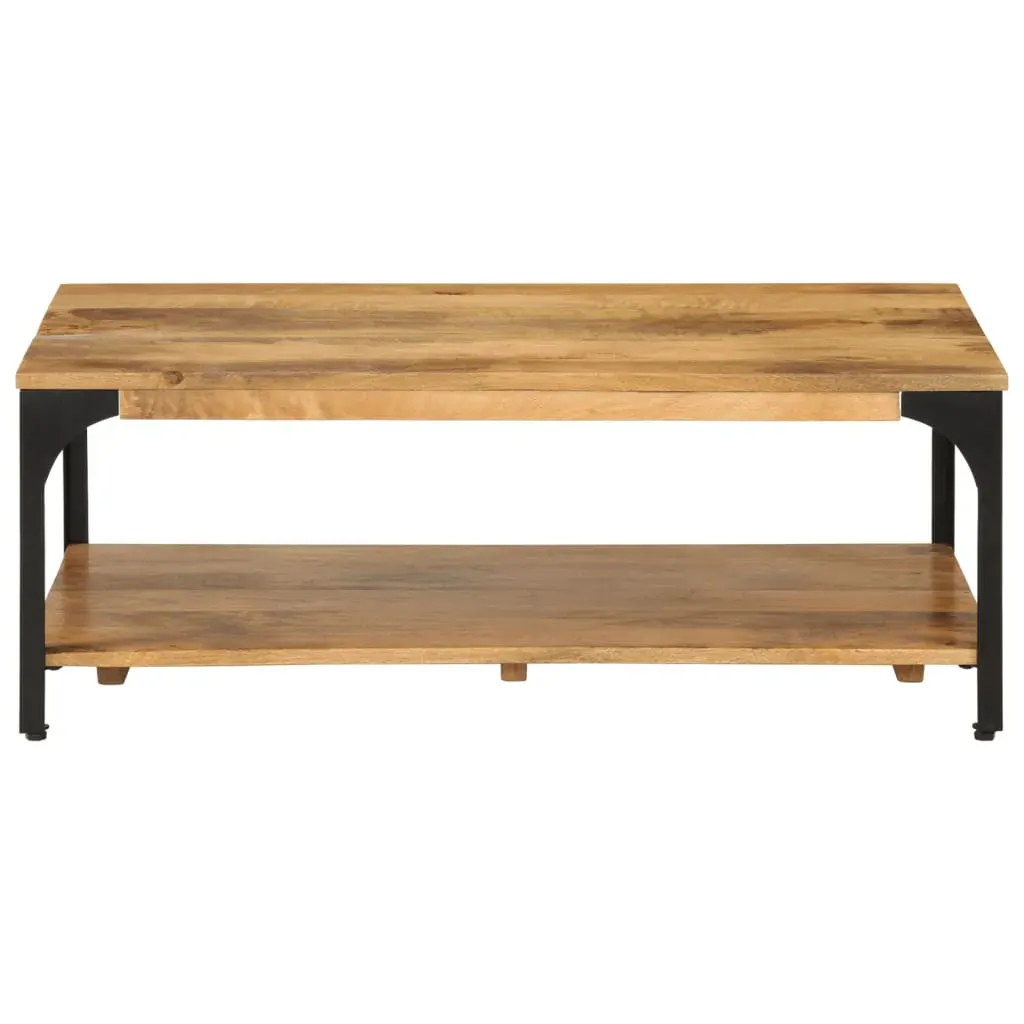 2-Layer Coffee Table 100x55x38 cm Solid Wood Mango and Steel Price