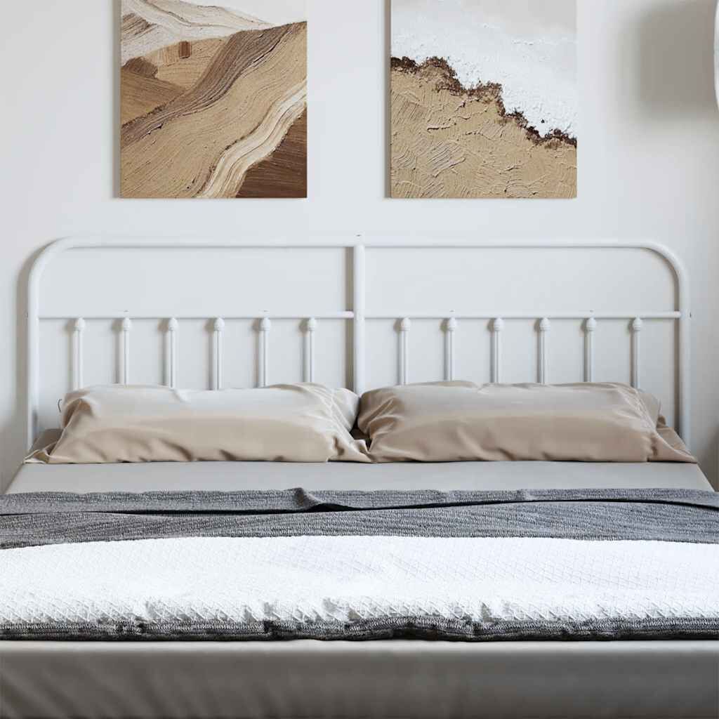 Metal Headboard White 183 cm King Price