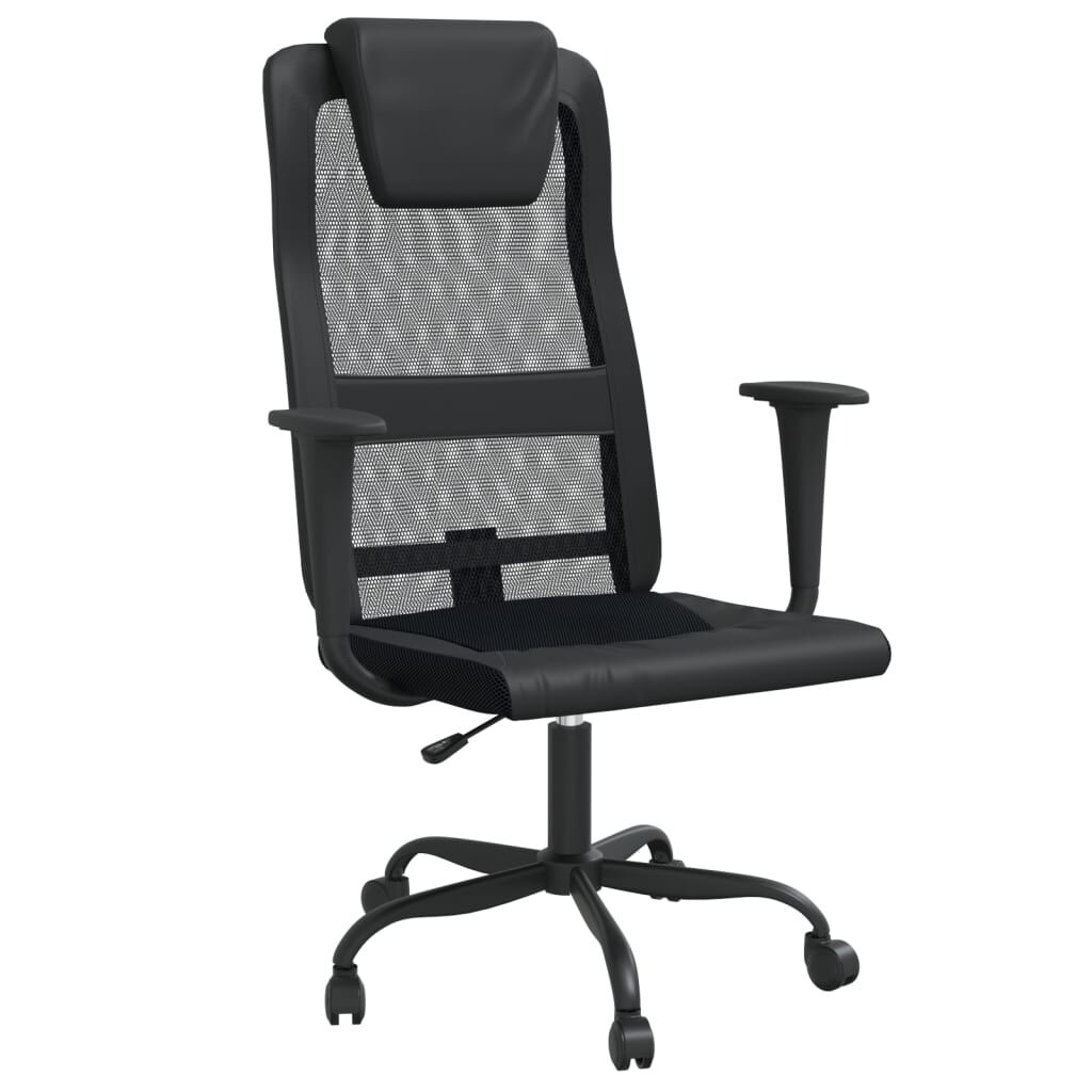 Office Chair Height Adjustable Black Mesh Fabric and Faux Leather Price