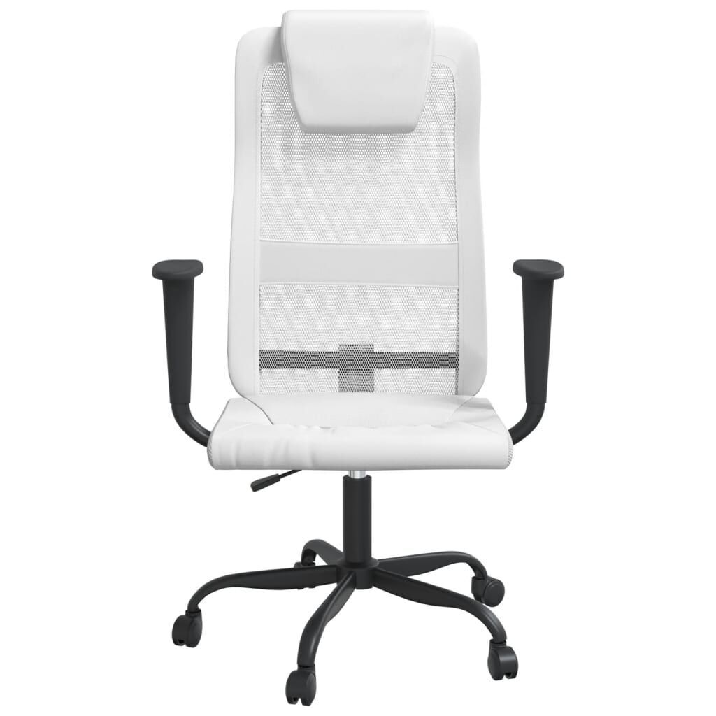 Office Chair Height Adjustable White Mesh Fabric and Faux Leather Price