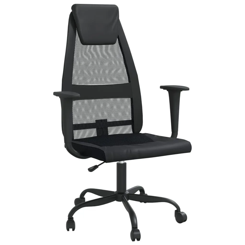 Office Chair Height Adjustable Black Mesh Fabric and Faux Leather Price