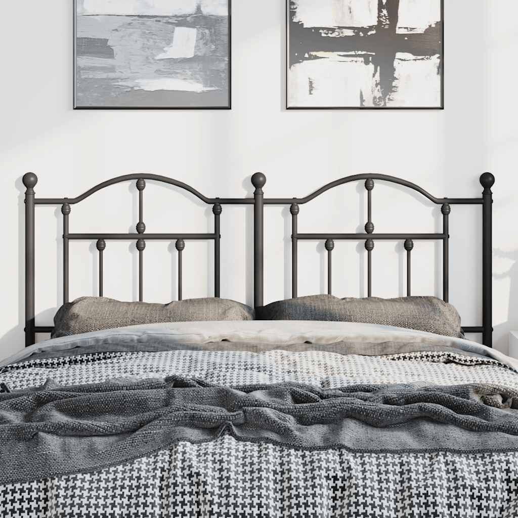 Metal Headboard Black 137 cm Double Price