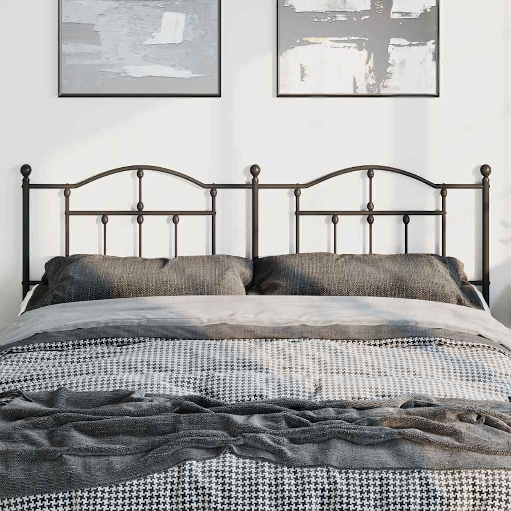 Metal Headboard Black 183 cm King Price