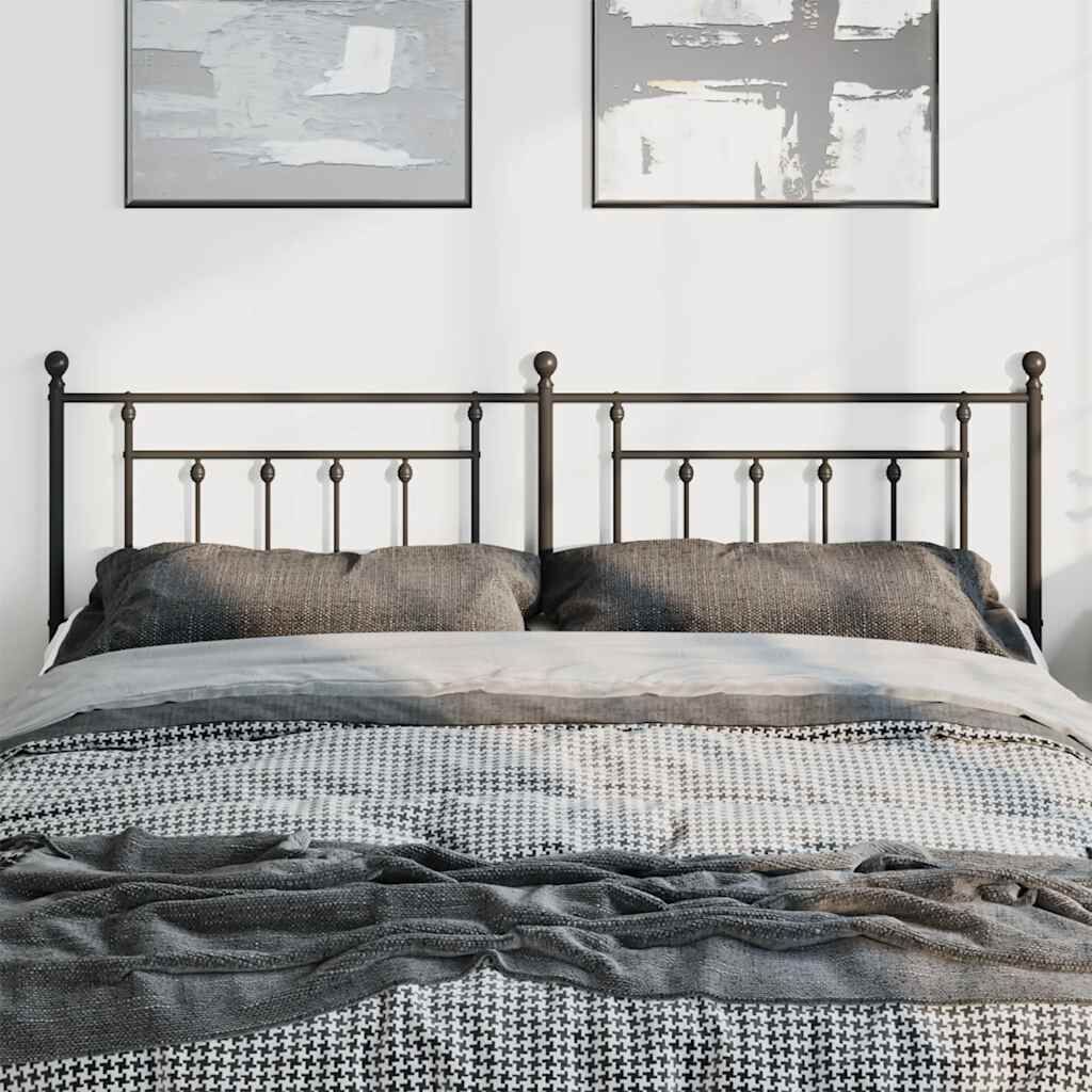 Metal Headboard Black 183 cm King Price