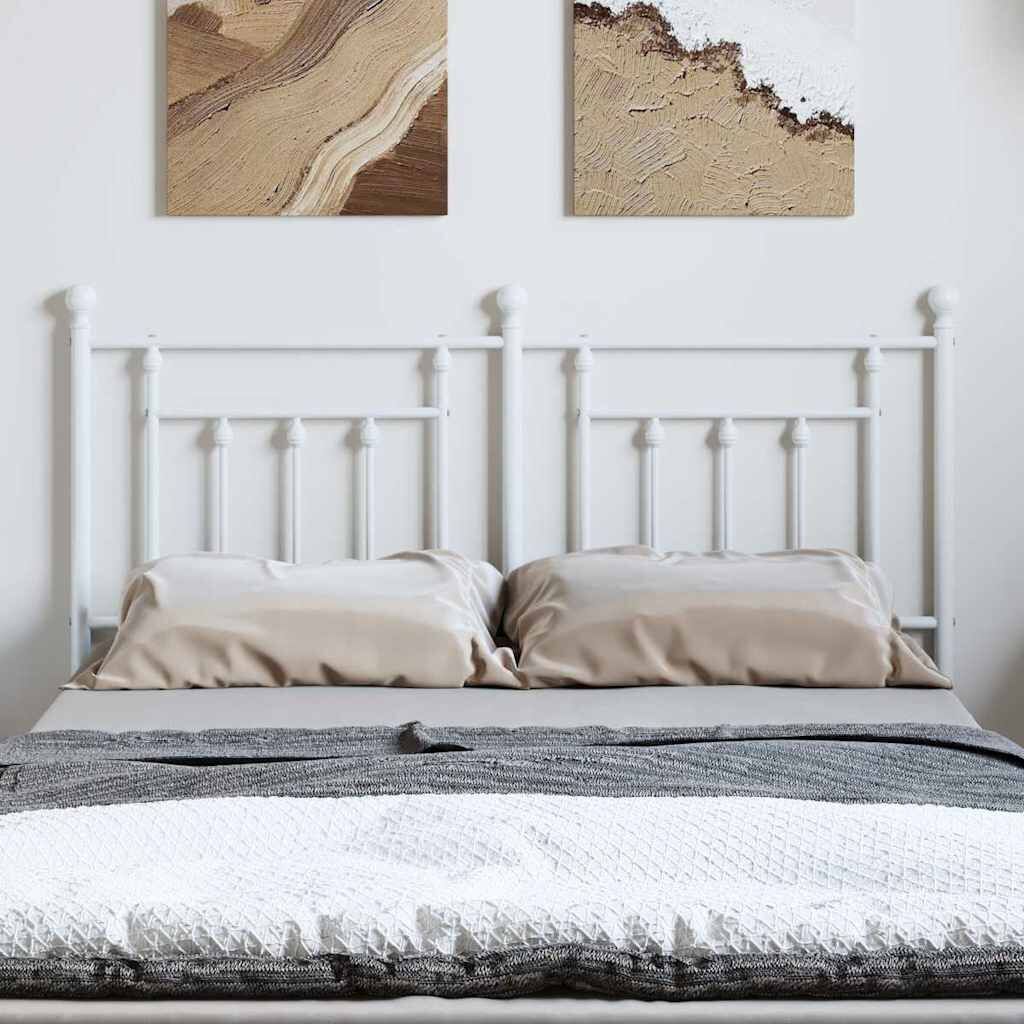 Metal Headboard White 137 cm Double Price